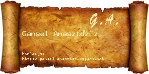 Gansel Anasztáz névjegykártya